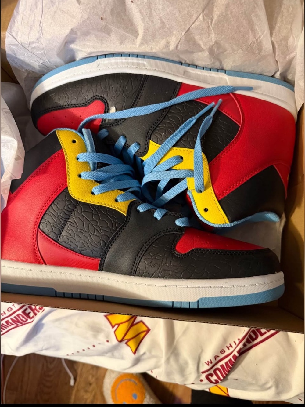 And1 Men's High-Top Athletic Sneakers in Red, Black, Yellow & Light Blue